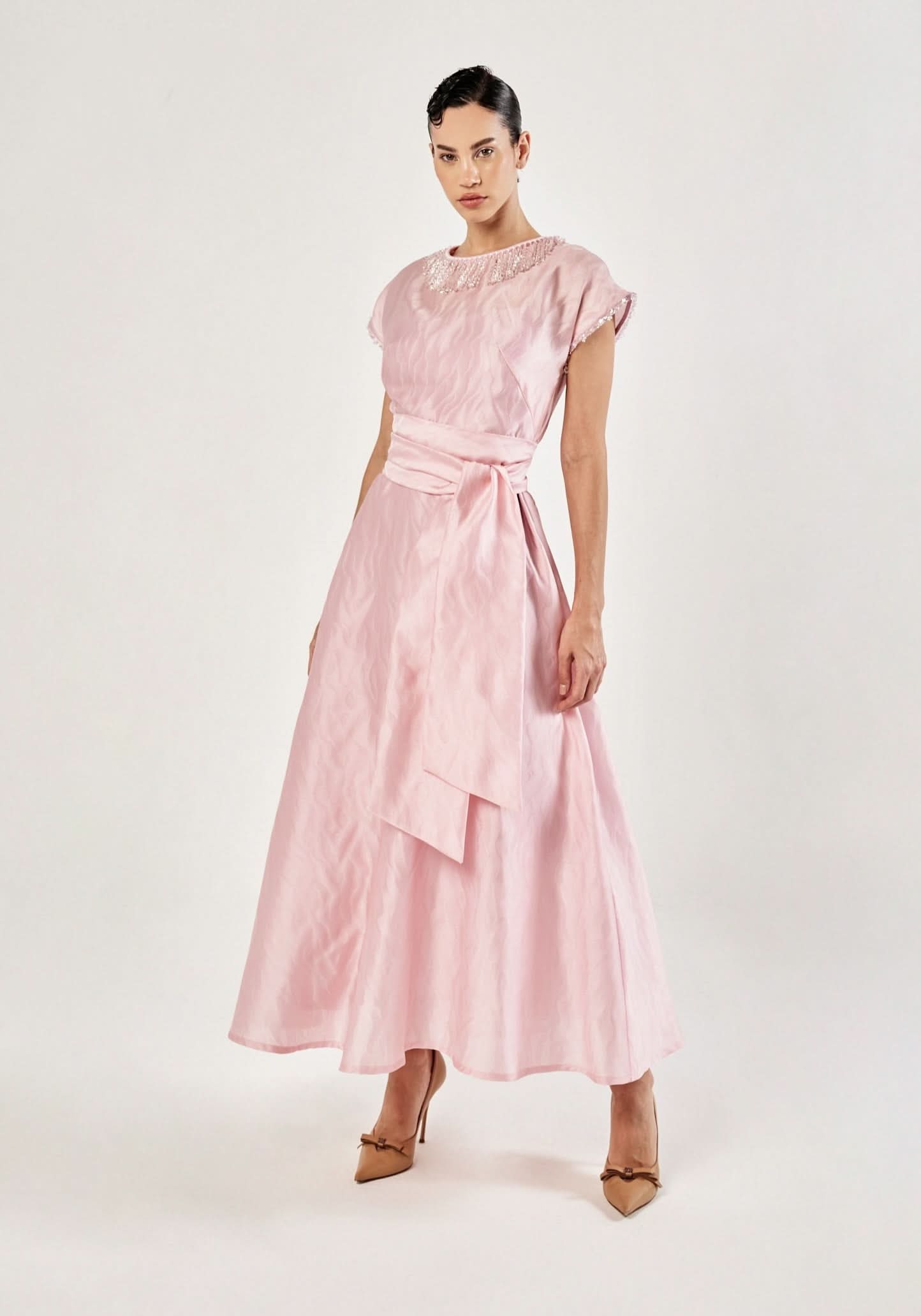Pastel Jacquard Occasion Dress & Wedding Guest DressFelicity Dress ...