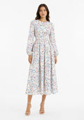 Abstract Print Midi Dress for Summer Occasions
