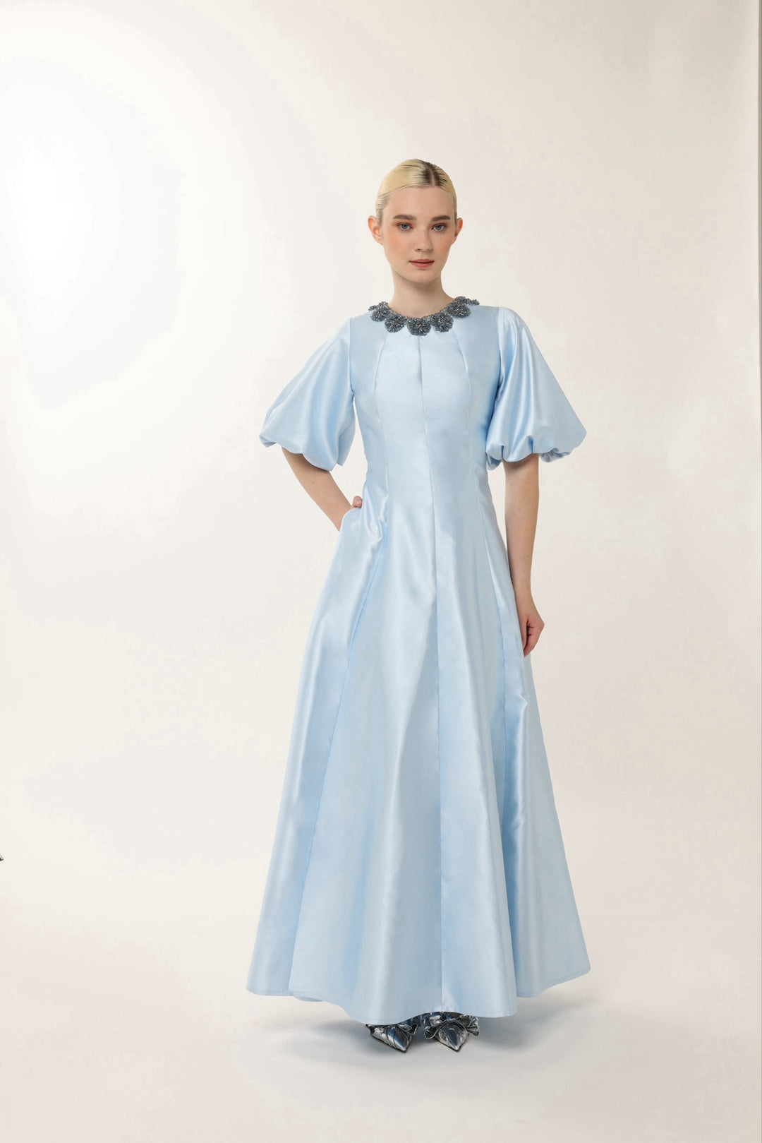 Jawher: Celeste Bloom Taffeta Gown