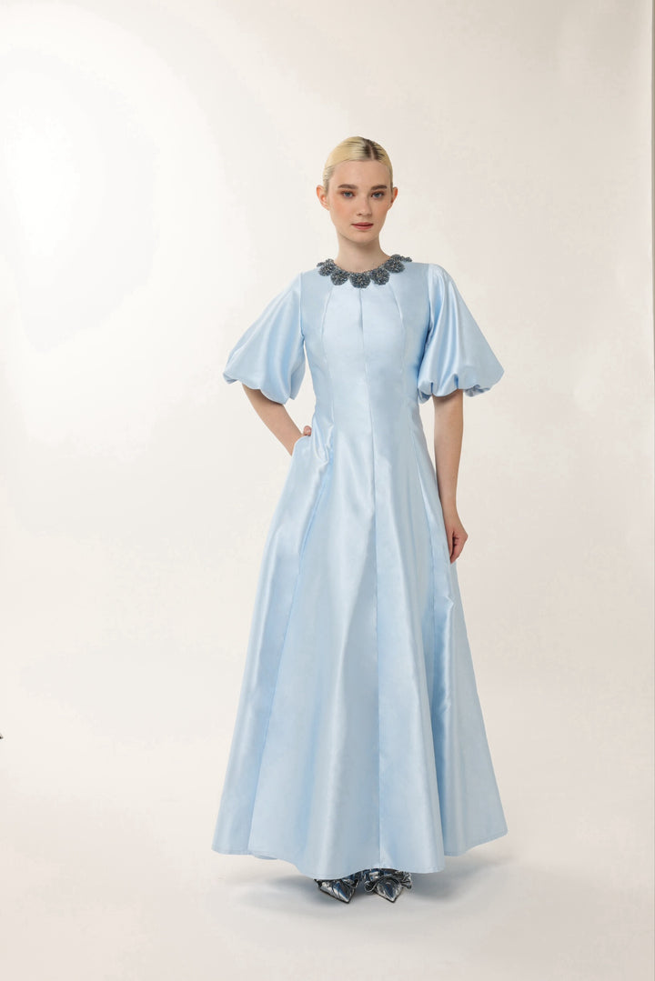 Jawher: Celeste Bloom Taffeta Gown
