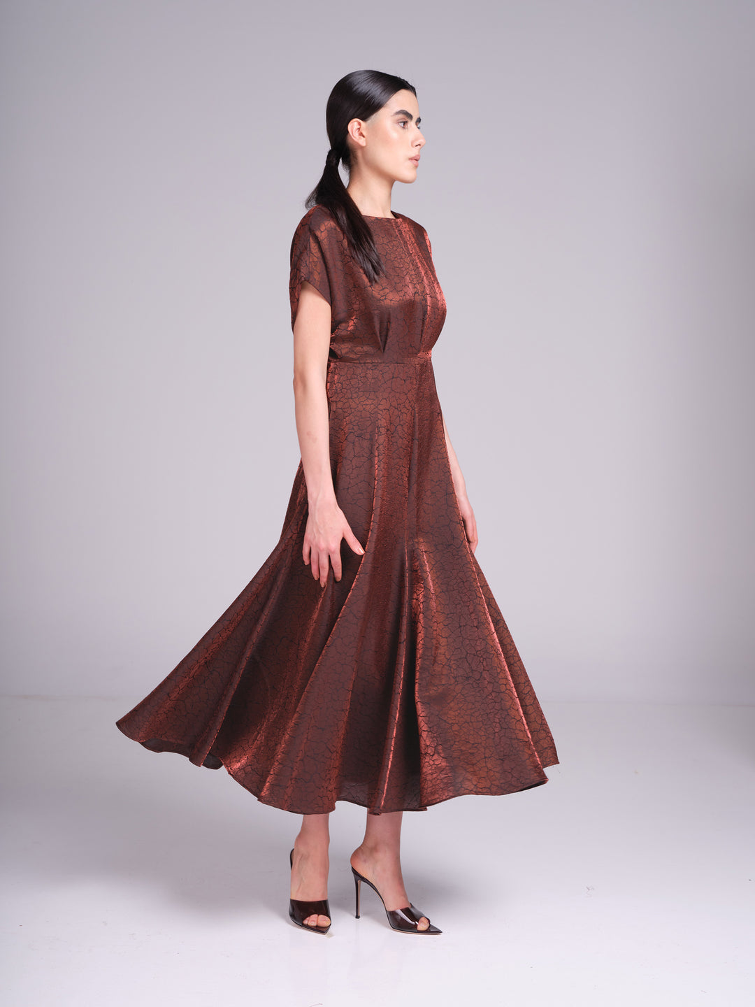 Ruba Dress – Jacquard Midi Cocktail Wedding Guest Dress