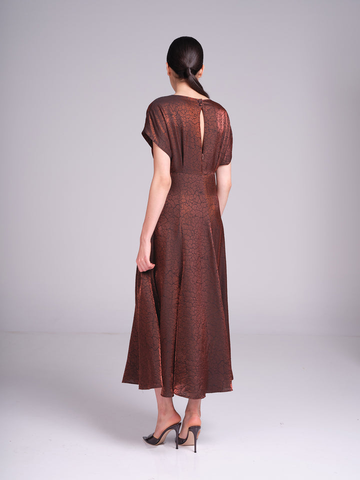 Ruba Dress – Jacquard Midi Cocktail Wedding Guest Dress