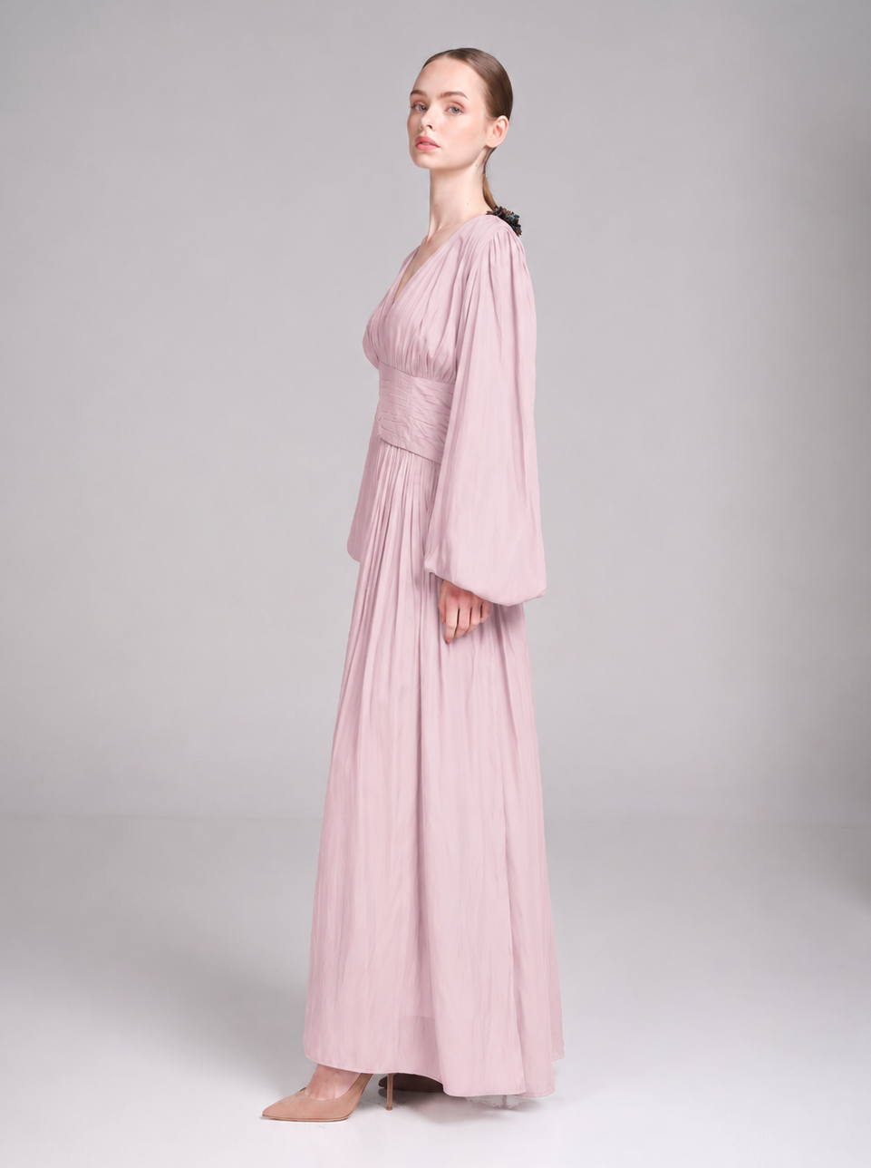 Layan Dress – V-Neck Maxi Wedding Guest Dress