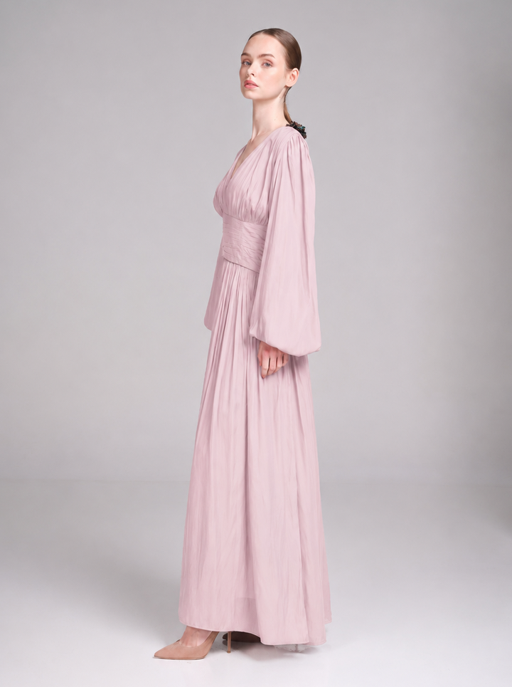 Layan Dress – V-Neck Maxi Wedding Guest Dress