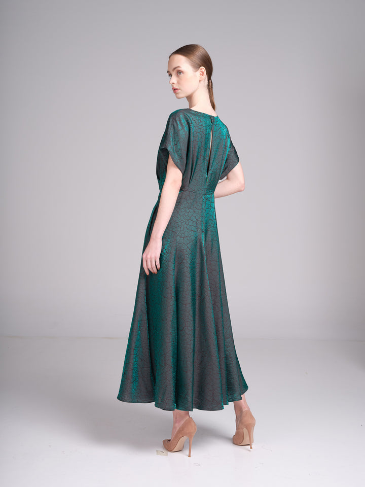 Ruba Dress – Jacquard Midi Cocktail Wedding Guest Dress