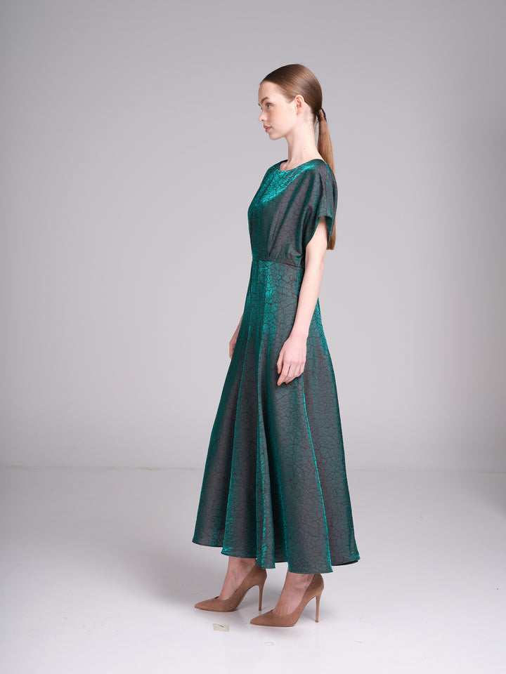 Ruba Dress – Jacquard Midi Cocktail Wedding Guest Dress