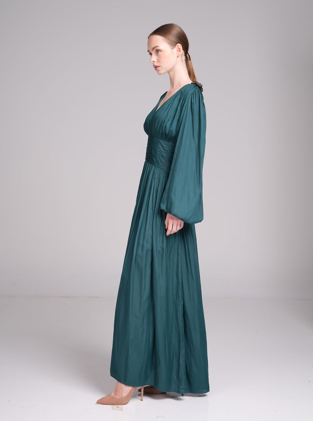 Layan Dress – V-Neck Maxi Wedding Guest Dress