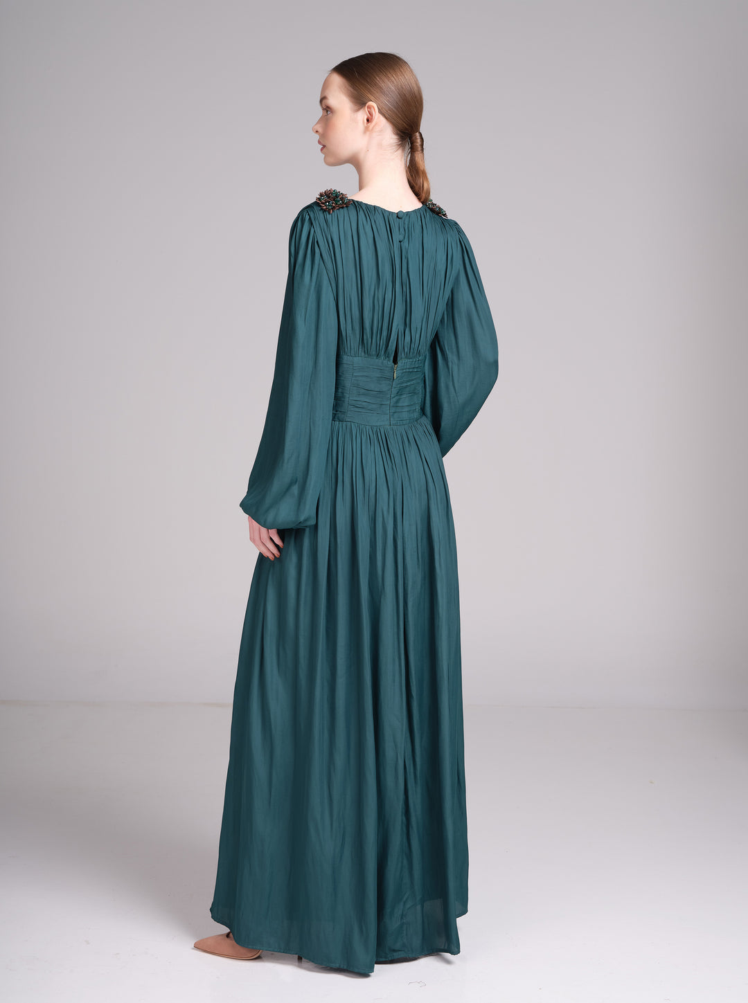 Layan Dress – V-Neck Maxi Wedding Guest Dress