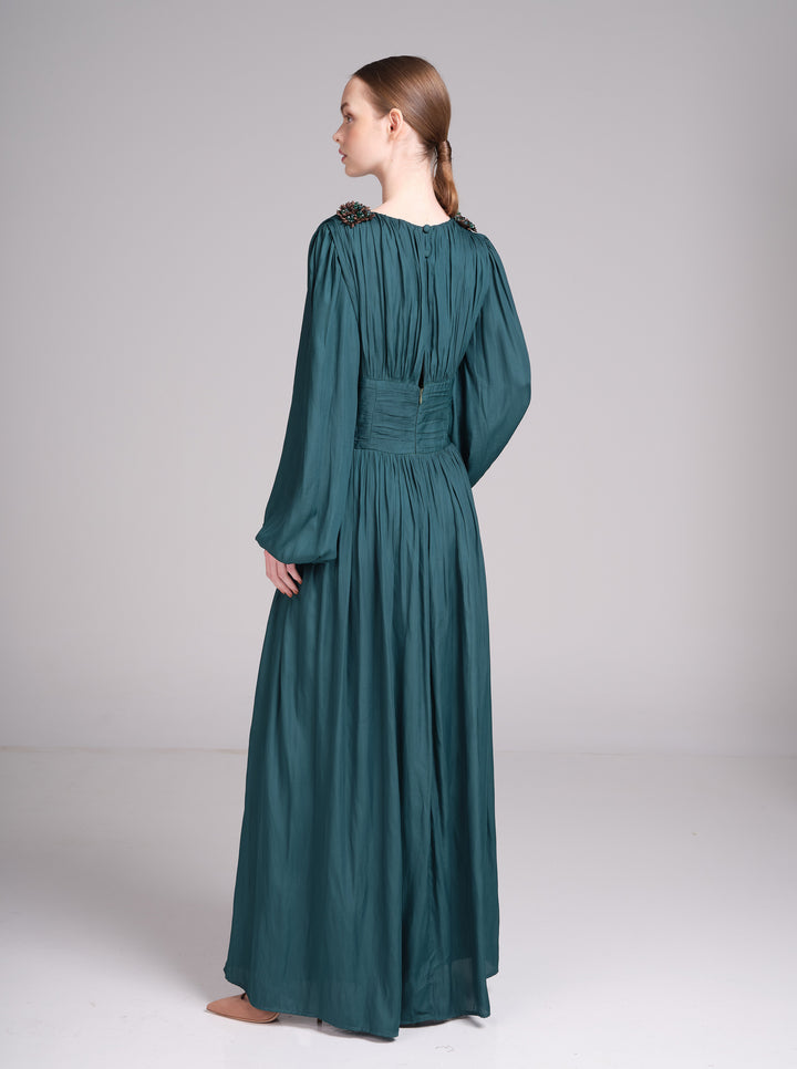 Layan Dress – V-Neck Maxi Wedding Guest Dress