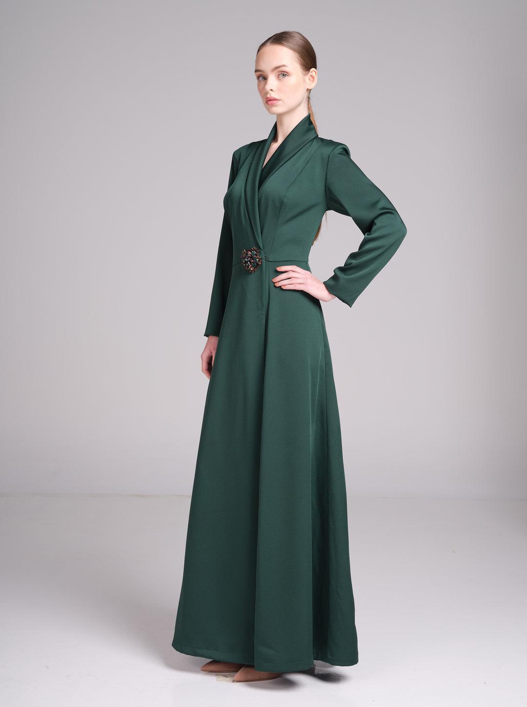 Rowan Dress – Long Sleeve Wrap Wedding Guest Dress