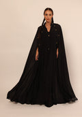 Yara Kaftan: Free Size Georgette Cape with Studded Collar