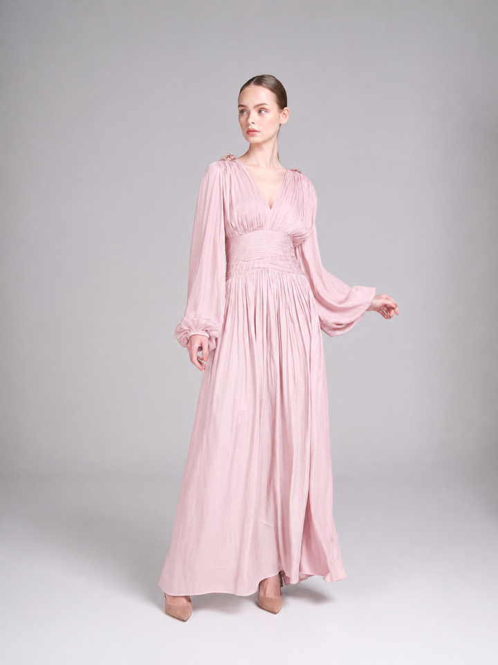 Layan Dress – V-Neck Maxi Wedding Guest Dress