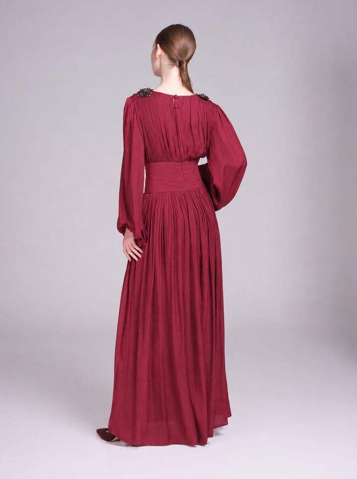 Layan Dress – V-Neck Maxi Wedding Guest Dress