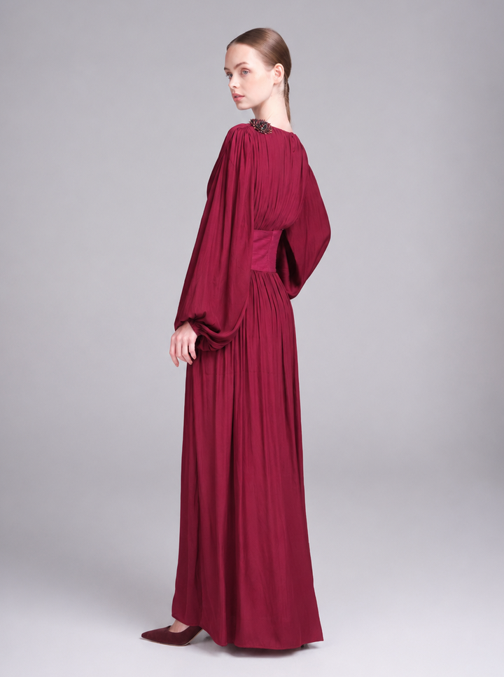 Layan Dress – V-Neck Maxi Wedding Guest Dress