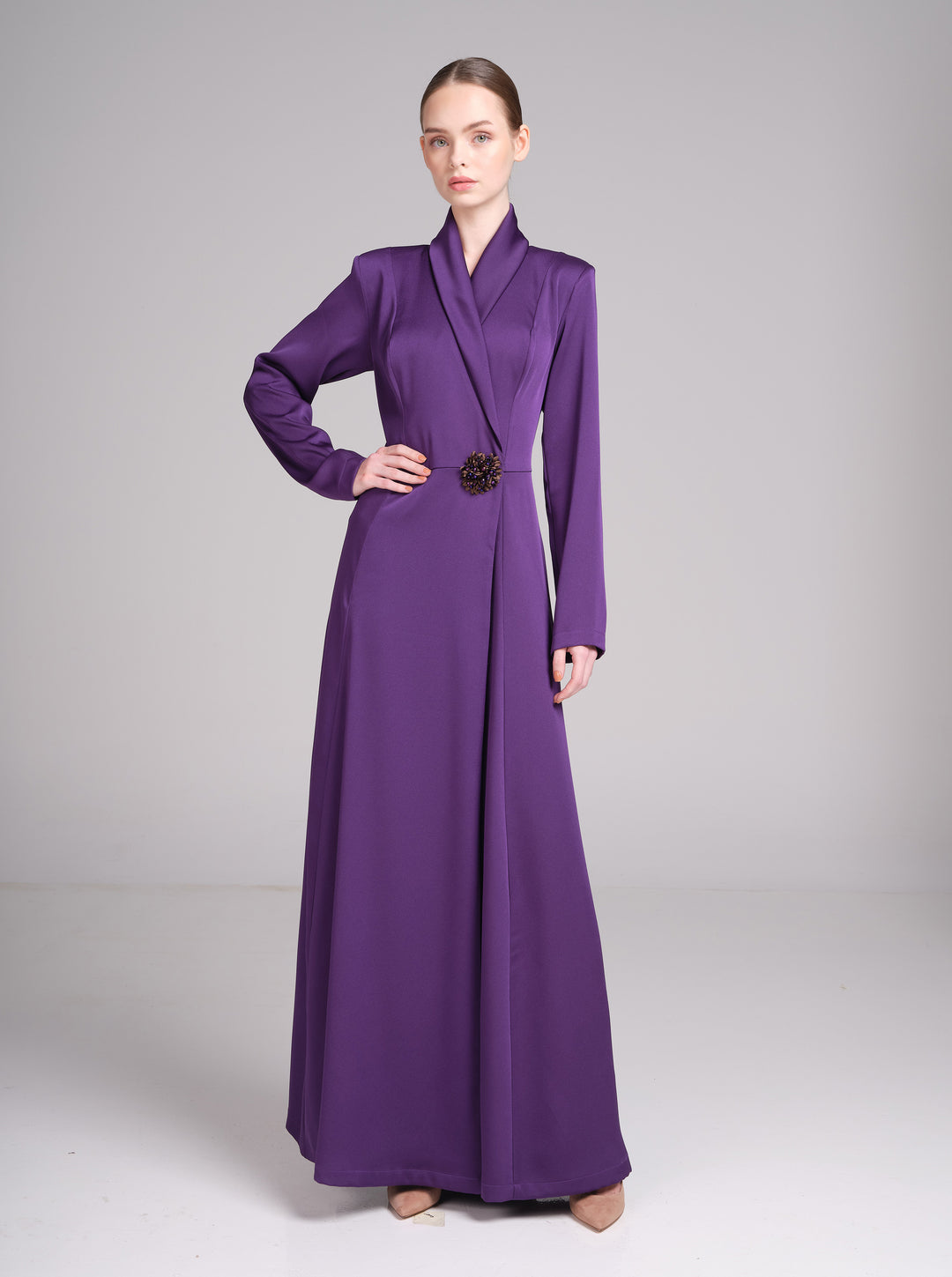 Rowan Dress – Long Sleeve Wrap Wedding Guest Dress