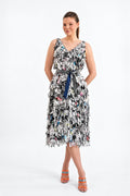 Celosia Dress: Laser Cut Chiffon Frill Midi for Resort