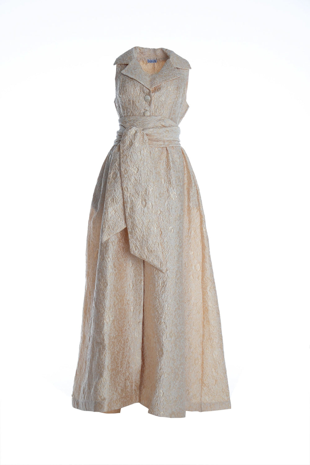 Elegant jacquard formal gown for festive occasions 
