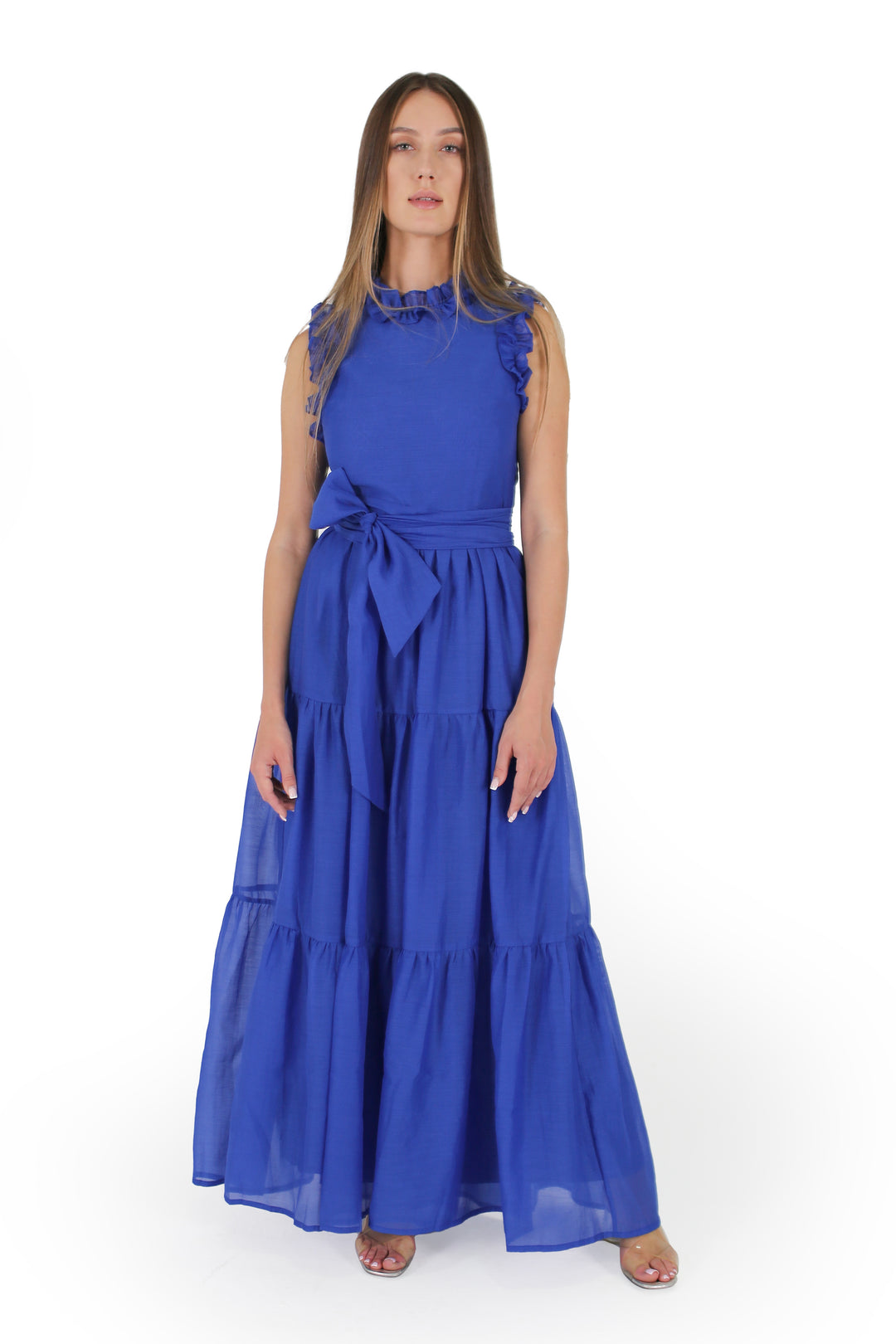 Maxi tiered dress with ruffle details.